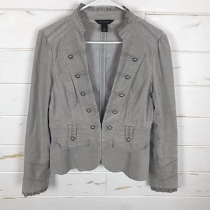 White House Black Market Gray Military Jacket